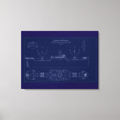 Great Lakes Freighter Lake Fernando Blueprint Canvas Afdruk (Voorkant)