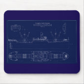 Great Lakes Freighter Lake Fernando Blueprint Muismat (Voorkant)