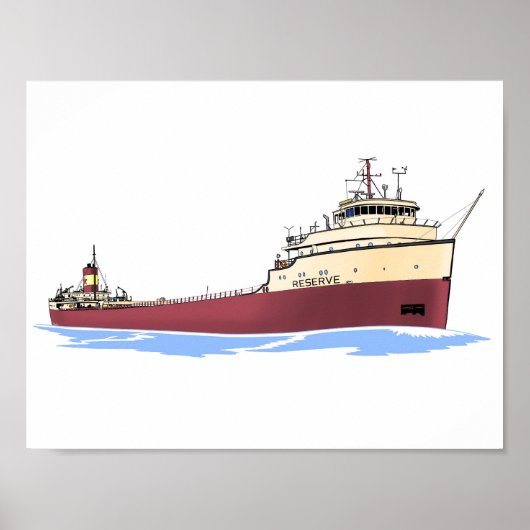 Great Lakes Freighter Reserve Poster (Voorkant)