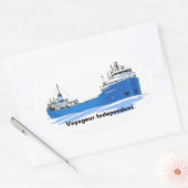 Great Lakes Freighter Voyageur Independent Ovale Sticker (Envelop)