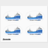 Great Lakes Freighter Voyageur Independent Ovale Sticker (Vel)