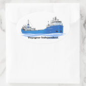 Great Lakes Freighter Voyageur Independent Ovale Sticker (Tas)