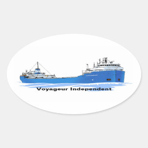 Great Lakes Freighter Voyageur Independent Ovale Sticker