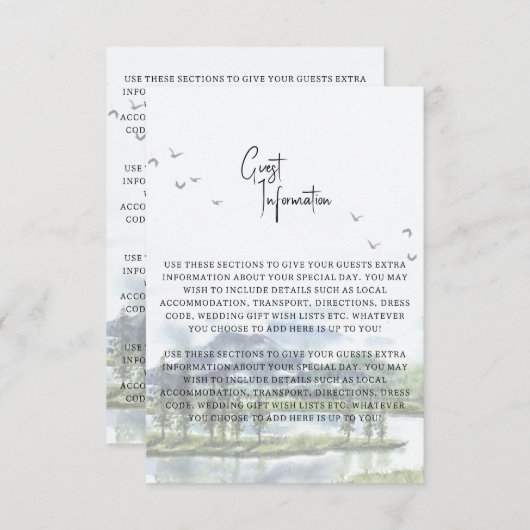 Great Lakes Guest Information Kaart (Voorkant / Achterkant)