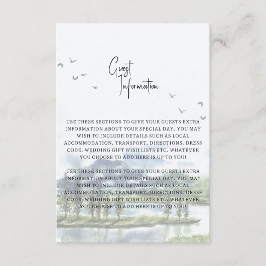 Great Lakes Guest Information Kaart (Voorkant)