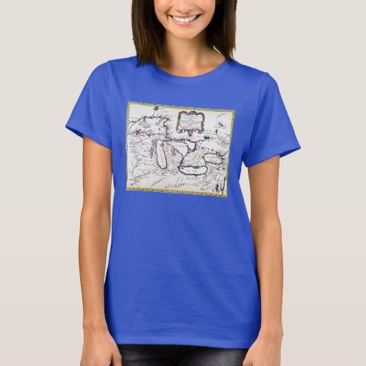 Great Lakes Map, 1755 T-shirt (Voorkant)