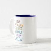 Great Lakes Mitten State Michigan Coffee Mug Tweekleurige Koffiemok (Voorkant links)