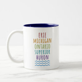Great Lakes Mitten State Michigan Coffee Mug Tweekleurige Koffiemok