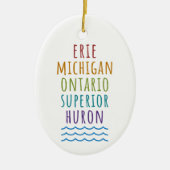 Great Lakes Mitten State Michigan Ornament  (Voorkant)