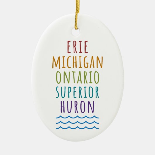 Great Lakes Mitten State Michigan Ornament  (Voorkant)