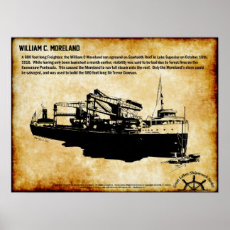 Great Lakes Shipwreck Series: William C Moreland Poster