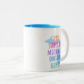 Great Lakes Simple Text Mitten State Coffee Mug Tweekleurige Koffiemok (Voorkant rechts)