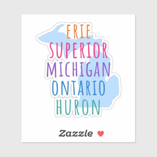 Great Lakes Simple Text Mitten State Sticker (Vel)