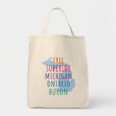 Great Lakes Simple Text Mitten State Tote Bag (Voorkant)