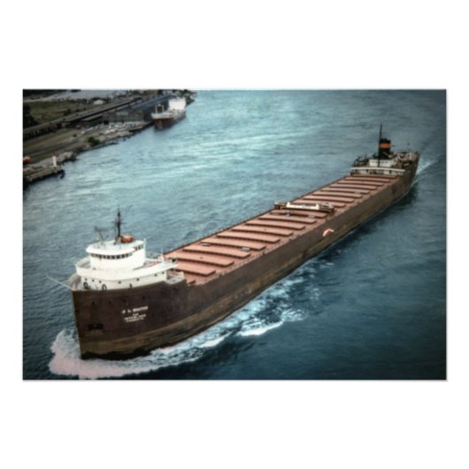 Great Lakes steamer J.L. Mauthe Foto Afdruk (Voorkant)