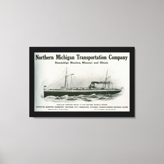 Great Lakes Steamship Co. Ludington Michigan Canvas Afdruk (Voorkant)