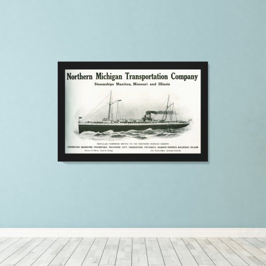 Great Lakes Steamship Co. Ludington Michigan Canvas Afdruk (Insitu (Houten vloer))
