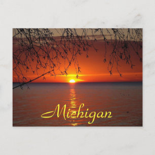Great Lakes Sunset van Bobby Mikul Briefkaart