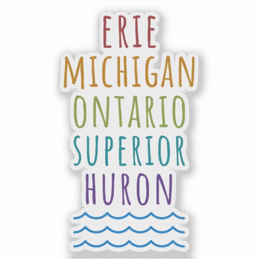 Great Lakes Vinyl Handschoen Staat Sticker (Voorkant)