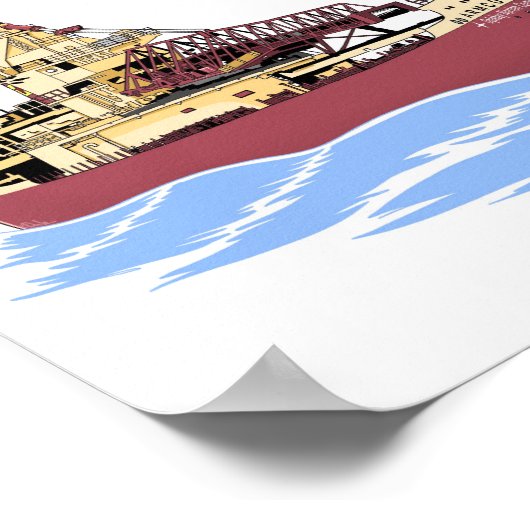 Great Lakes vrachtschip Armco zelflosser Poster (Hoek)