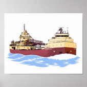 Great Lakes vrachtschip Armco zelflosser Poster (Voorkant)