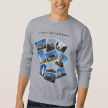 Great Lakes-vuurtoren-stempel shirt zwarte letteri