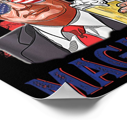 Great Maga King Fun Trump Beer US Flag Ultra M Poster (Hoek)