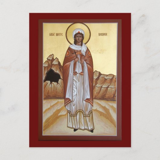 Great Martyr Barbara Icon Prayer Kaart (Voorkant)