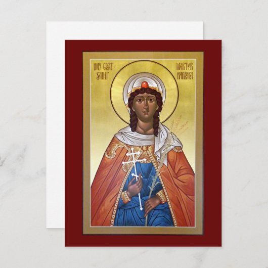 Great Martyr Barbara Prayer Kaart (Voorkant / Achterkant)
