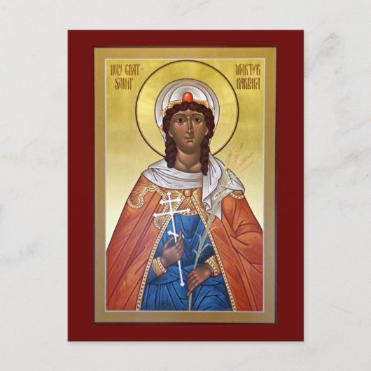 Great Martyr Barbara Prayer Kaart (Voorkant)