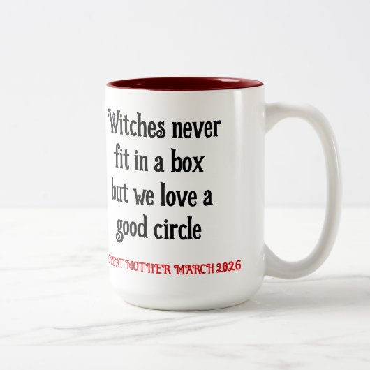 GREAT MOTHER MARCH Witchy Mug Tweekleurige Koffiemok (Rechts)