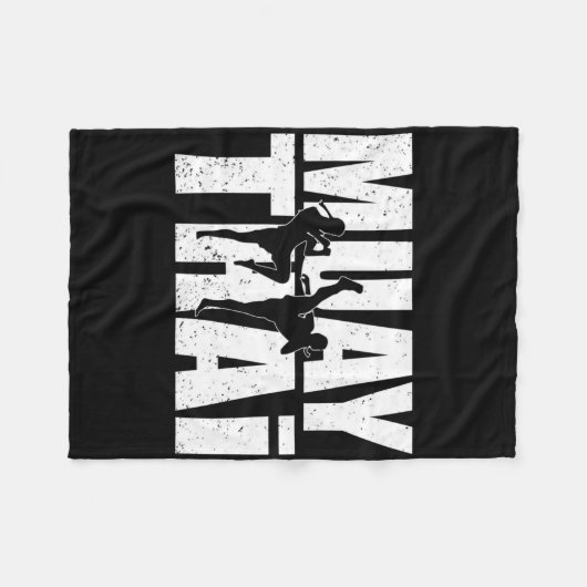 Great Muay Thai Design Mma Fighter Training Kickbo Fleece Deken (Voorkant (Horizontaal))