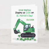 Great Nephew St Patricks Day Construction Truck Kaart (Voorkant)