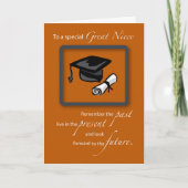 Great Niece Afstuderen Gefeliciteerd Burnt Orang Kaart (Voorkant)