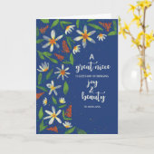 Great Niece Religious Birthday Daisies Wildflower Kaart (Gele Bloem)