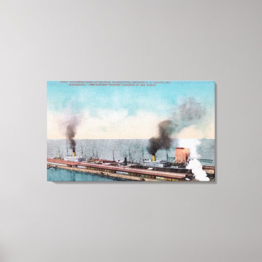 Great Northern Dock Uitzicht, SS Dakota en Canvas Afdruk (Voorkant)