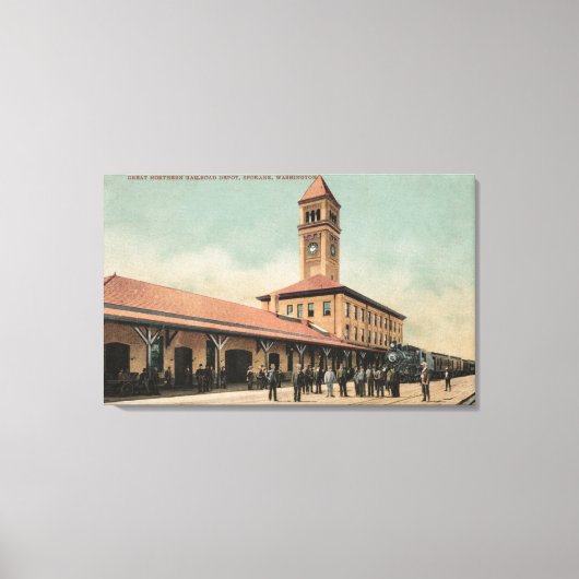 Great Northern Railroad Depot Canvas Afdruk (Voorkant)
