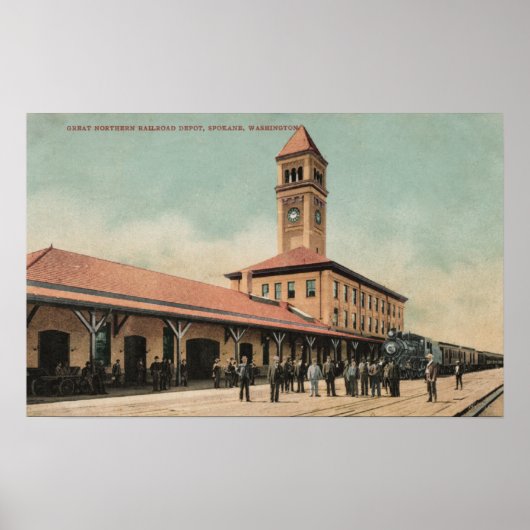 Great Northern Railroad Depot Poster (Voorkant)