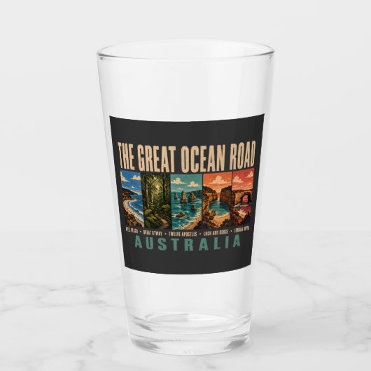 Great Ocean Road Australia Landmarks Illustration Glas (Voorkant)