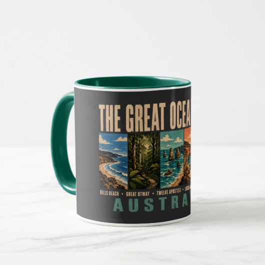 Great Ocean Road Australia Landmarks Illustration Mok (Voorkant links)