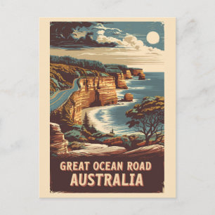 Great Ocean Road Australië Illustratie Reizen Kuns Briefkaart