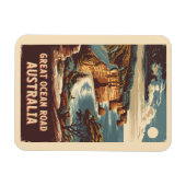 Great Ocean Road Australië Illustratie Reizen Kuns Magneet (Horizontaal)