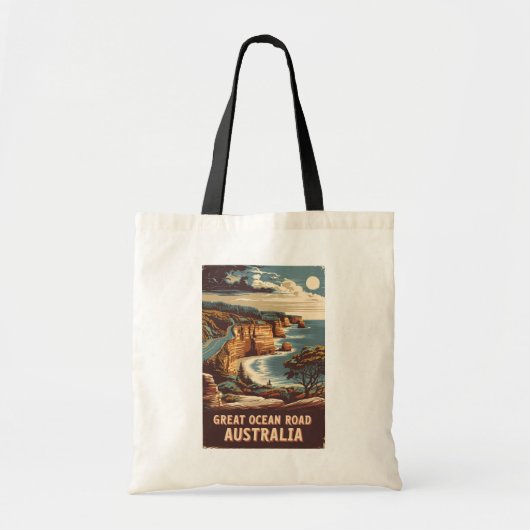 Great Ocean Road Australië Illustratie Reizen Kuns Tote Bag (Voorkant)
