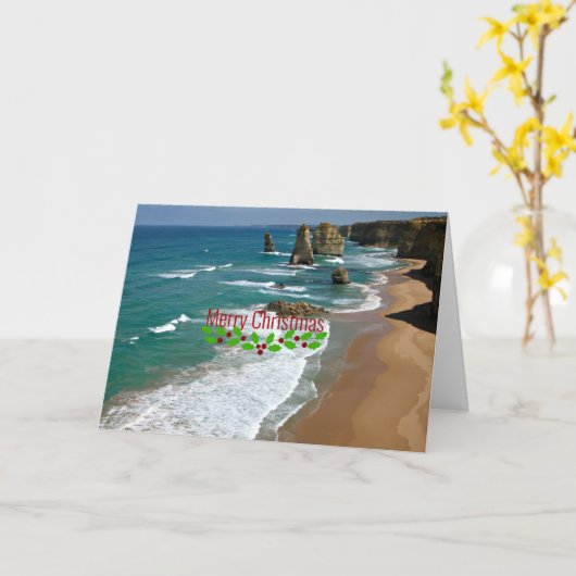 Great Ocean Road, Australië - Merry Kerstmis Kaart (Gele Bloem)