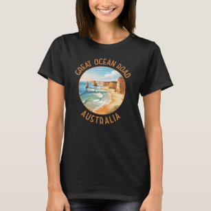 Great Ocean Road Australië Noodcirkel Retro T-shirt