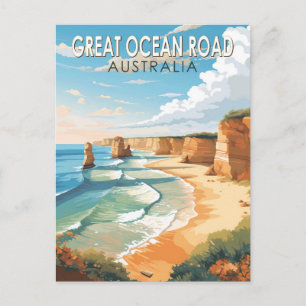 Great Ocean Road Australië Reiskunst Vintage Briefkaart