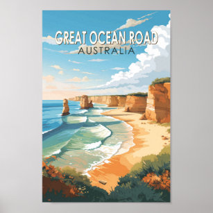 Great Ocean Road Australië Reiskunst Vintage Poster