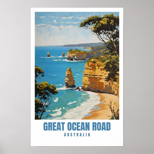 Great Ocean Road Australië Vintage Poster (Voorkant)
