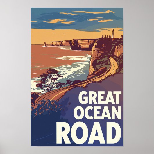 Great Ocean Road Reis Kunst Vintage Poster (Voorkant)