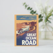 Great Ocean Road Travel Art Vintage Briefkaart (Staand voorkant)